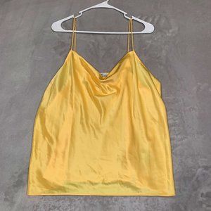 Women's XL Nine West Yellow Cowl Spaghetti Cami Tank Top